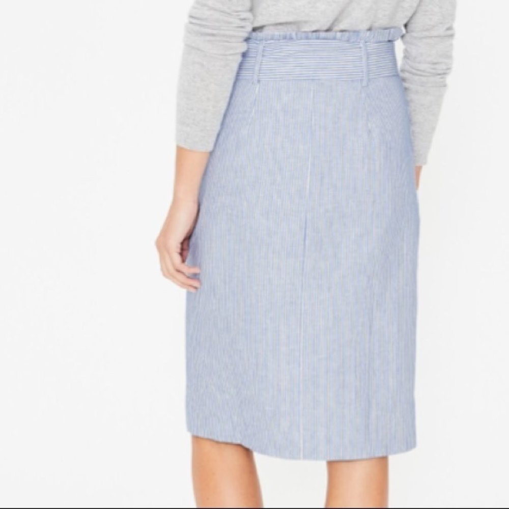 Boden Blue & White Striped Seeersucker Skirt 14 - Picture 2 of 11